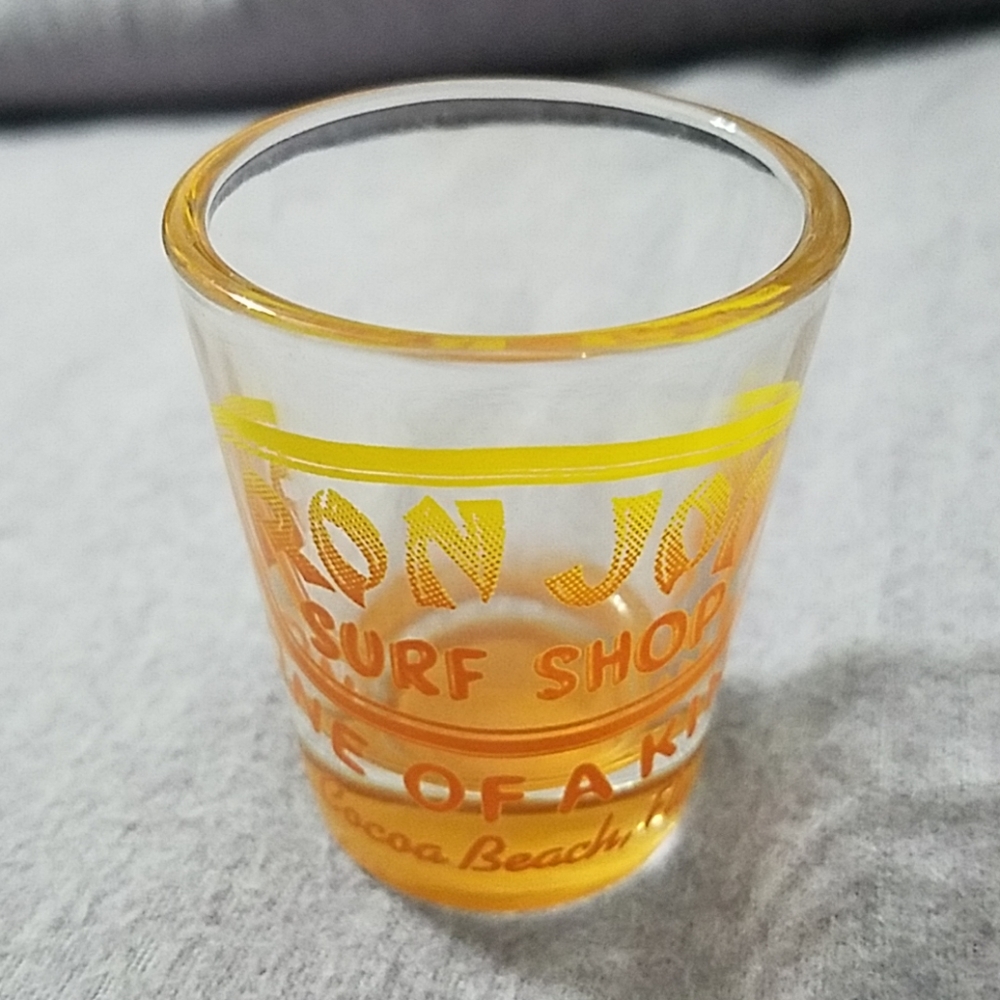 (SOLD) Ron Jon Surf Ombre Yellow/Orange Shot Glass